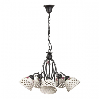 Подвесная люстра Abrasax Emilia MDK9365/5ABlack в стиле кантри, цвет черный