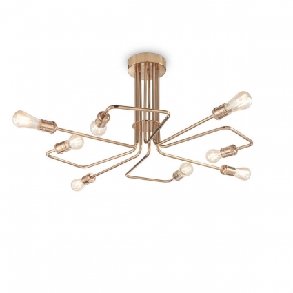 Потолочная люстра Ideal Lux Triumph Pl8 Ottone Antico 160313 в современном стиле, цвет латунь