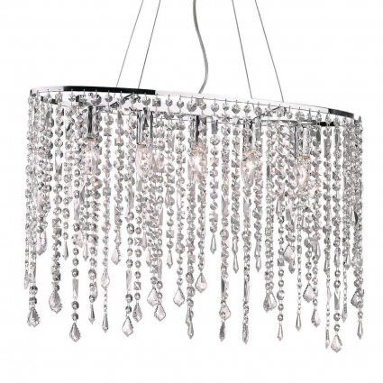 Подвесной светильник Ideal Lux Rain Sp5 Trasparente 008363 в стиле арт-деко, цвет хром