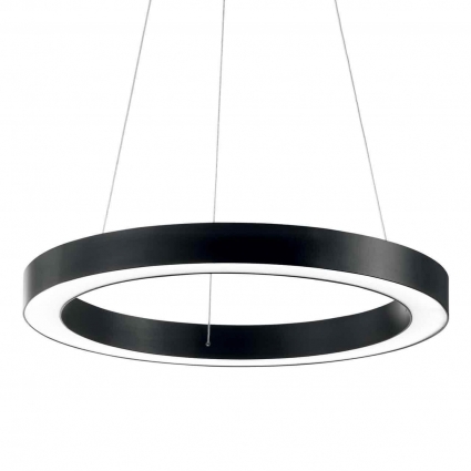 Подвесной светодиодный светильник Ideal Lux Oracle D60 Round Nero 222103 в современном стиле, цвет черный