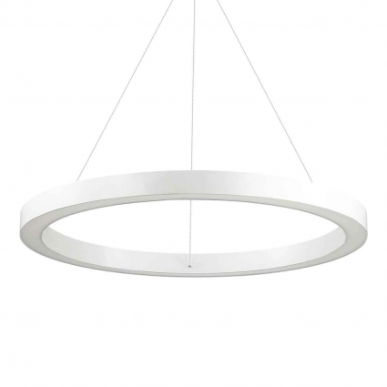 Подвесной светодиодный светильник Ideal Lux Oracle D70 Round Bianco 211381 в современном стиле, цвет белый
