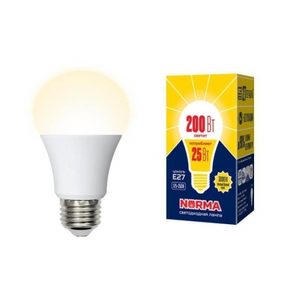 Volpe Лампа светодиодная E27 25W 3000K матовая LED-A70-25W/3000K/E27/FR/NR UL-00004469 цвет белый