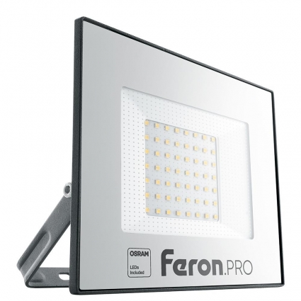 Светодиодный прожектор Feron LL-1000 50W 6400K 41540 в современном стиле, цвет черный
