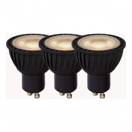 Лампа светодиодная диммируемая Lucide GU10 5W 3000K черная (3 шт.) 49006/15/30 цвет черный