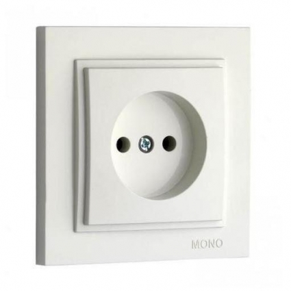 Розетка 2К Mono Electric Despina 16A 250V винтовое подключение белый 102-190022-116 в современном стиле, цвет белый