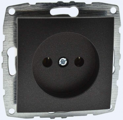 Розетка 2К Mono Electric Despina/ Larissa 16A 250V винтовое подключение графит 500-002022-116 в современном стиле, цвет графит