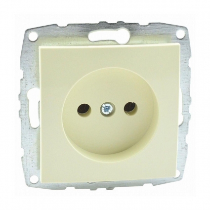 Розетка 2К Mono Electric Despina/ Larissa 16A 250V винтовое подключение крем 500-001722-116 в современном стиле, цвет кремовый