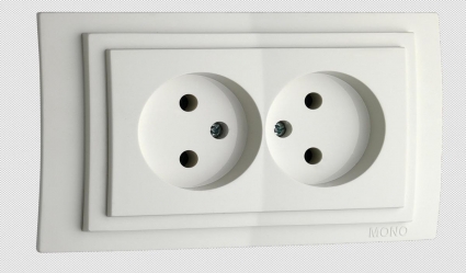 Розетка 2К двойная Mono Electric Despina/ Larissa 16A 250V винтовое подключение белый 500-001905-121 в современном стиле, цвет белый