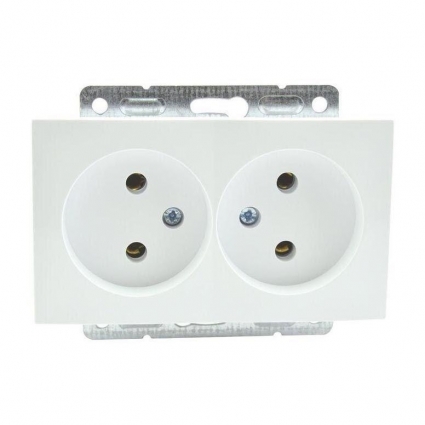 Розетка 2К двойная Mono Electric Despina/ Larissa 16A 250V винтовое подключение слоновая кость 500-000105-121 в современном стиле