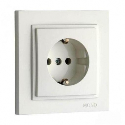 Розетка 2К+З Mono Electric Despina 16A 250V винтовое подключение слоновая кость 102-010021-117 в современном стиле