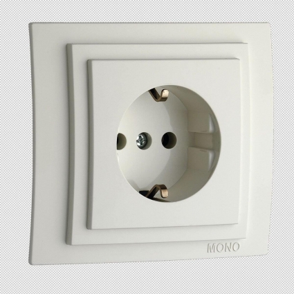 Розетка 2К+З Mono Electric Larissa 16A 250V винтовое подключение белый 103-191921-117 в современном стиле, цвет белый