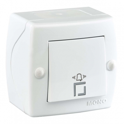 Кнопка звонка Mono Electric Octans IP20 белый 104-010101-107 в современном стиле, цвет белый