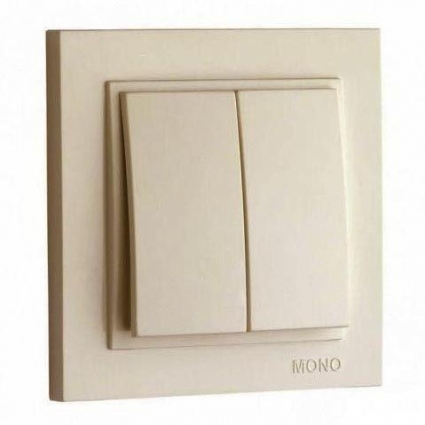Выключатель Mono Electric Despina двухклавишный крем 102-170025-102 в современном стиле, цвет кремовый