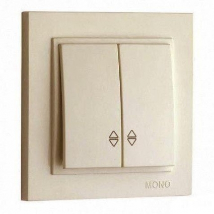 Выключатель Mono Electric Despina двухклавишный проходной крем 102-170023-111 в современном стиле, цвет кремовый