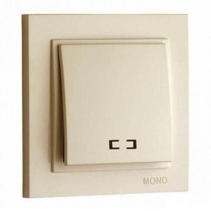 Выключатель Mono Electric Despina одноклавишный с подсветкой крем 102-170025-101, в современном стиле, цвет кремовый