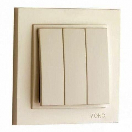Выключатель Mono Electric Despina трехклавишный крем 102-170022-114 в современном стиле, цвет кремовый