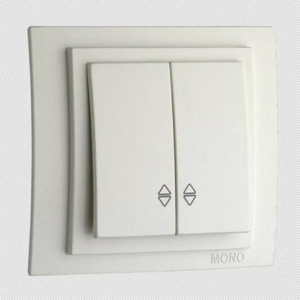 Выключатель Mono Electric Despina/ Larissa двухклавишный проходной белый 500-001923-111 в современном стиле, цвет белый