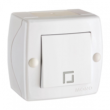 Выключатель Mono Electric Octans IP20 одноклавишный белый 104-010101-100 в современном стиле, цвет белый