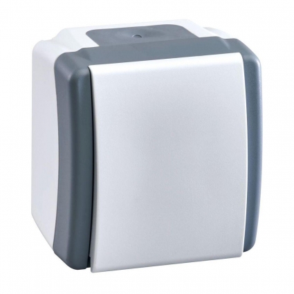 Выключатель Mono Electric Octans IP54 одноклавишный бело-серый 154-020001-100 в современном стиле, цвет серый