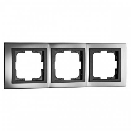Рамка 3-постовая Mono Electric Chrome графит 106-420000-162 в современном стиле, цвет графит