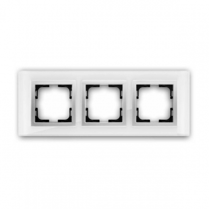 Рамка 3-постовая Mono Electric Style Glass белое стекло 107-710000-162 в современном стиле, цвет белый