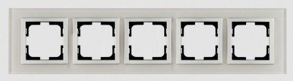 Рамка 5-постовая Mono Electric Style Glass белое стекло 107-710000-164 в современном стиле, цвет белый