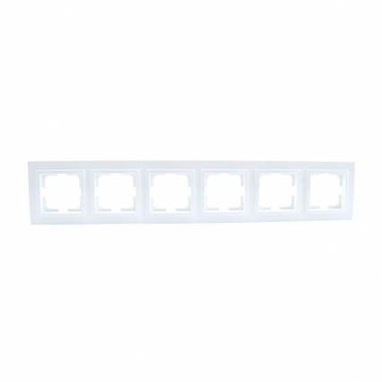 Рамка 6-постовая Mono Electric Despina жемчуг 102-250000-166 в современном стиле, цвет белый