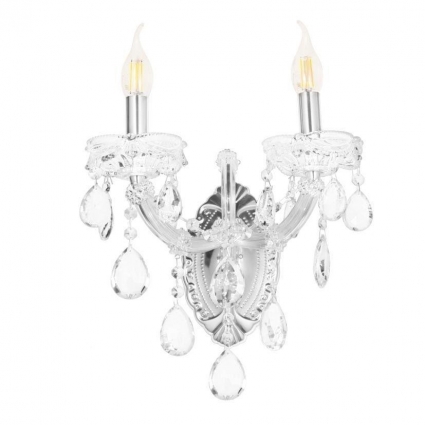 Бра Lumina Deco Eliza LDW 7029-2 CHR в классическом стиле, цвет хром, мощность 80 Вт