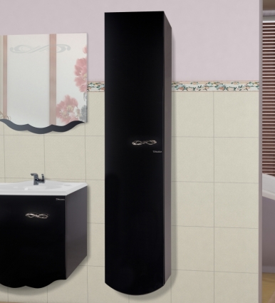 Шкаф-пенал Bellezza Версаль 40 L черный левый, с дверками, подвесной
