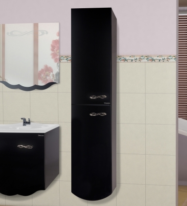 Шкаф-пенал Bellezza Версаль 40 L черный 2 двери левый, подвесной