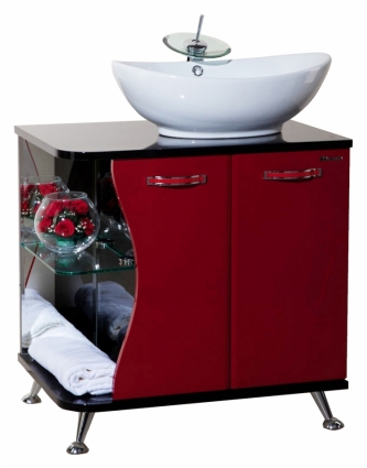 Тумба для комплекта Bellezza Рио 70 R красная с черным, правая, напольная