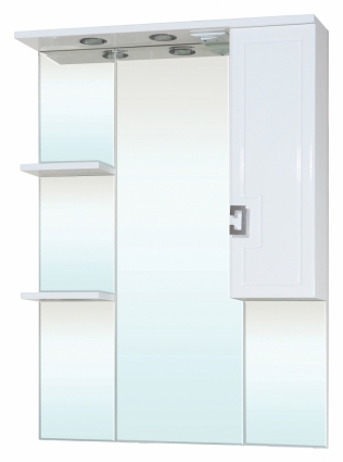Зеркало-шкаф Bellezza Миа 75 R правое, с полками, с подсветкой