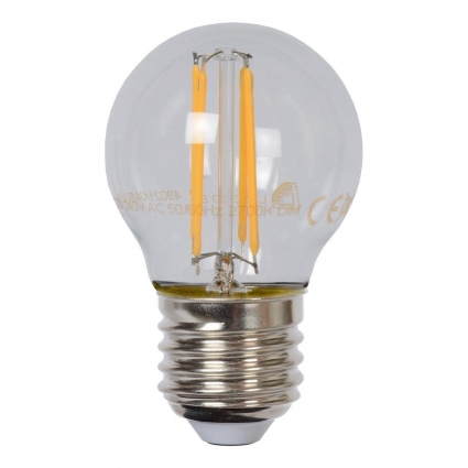 Лампа светодиодная диммируемая Lucide E27 4W 2700K прозрачная 49021/04/60 цвет прозрачный