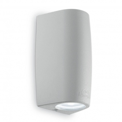 Уличный настенный светильник Ideal Lux Keope Ap2 Grigio 147796 в современном стиле, цвет серый