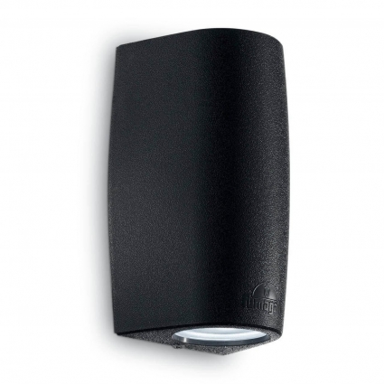 Уличный настенный светильник Ideal Lux Keope Ap2 Nero 147819 в современном стиле, цвет черный