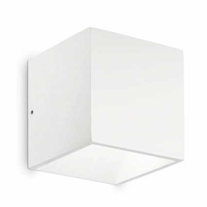 Уличный настенный светодиодный светильник Ideal Lux Rubik Ap1 Bianco 4000K 149745 в современном стиле, цвет белый
