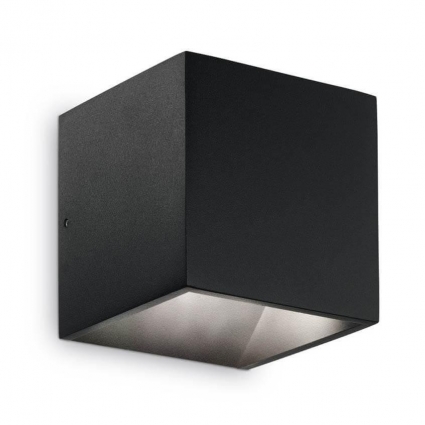 Уличный настенный светодиодный светильник Ideal Lux Rubik Ap1 Nero 4000K 142302 в современном стиле, цвет черный