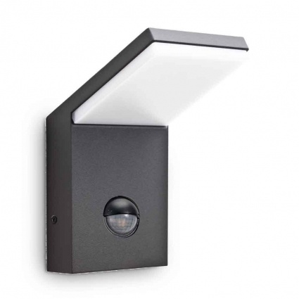 Уличный настенный светодиодный светильник Ideal Lux Style Ap Sensor Antracite 4000K 221519 в современном стиле, цвет антрацит