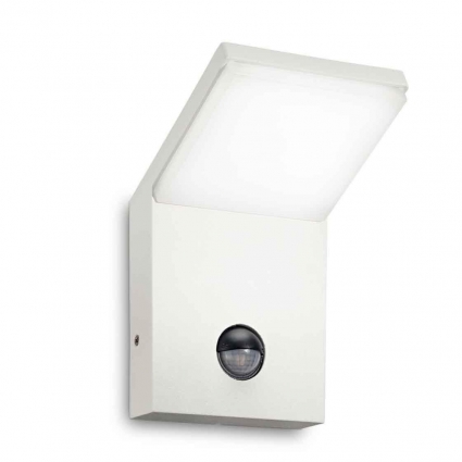 Уличный настенный светодиодный светильник Ideal Lux Style Ap Sensor Bianco 4000K 209852 в современном стиле, цвет белый