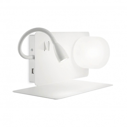 Бра Ideal Lux Book-1 Ap Bianco 174792 в современном стиле, цвет белый, мощность 28 Вт