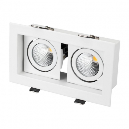 Встраиваемый светодиодный светильник Arlight CL-Kardan-S180x102-2x9W Day 024138 в современном стиле, цвет белый