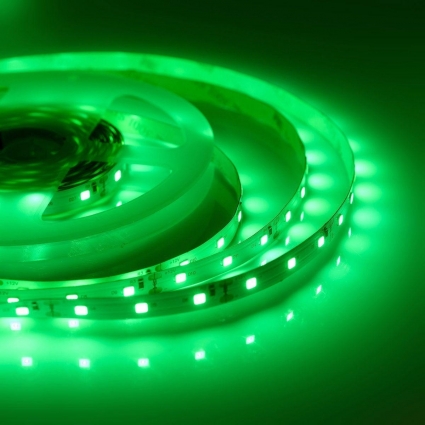 Светодиодная лента Apeyron 4,8W/m 60LED/m 3528SMD зеленый 5M 34BL, цвет белый, мощность 24 Вт