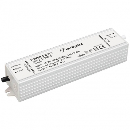 Блок питания Arlight ARPV-12080B 12V 80W IP67 6,67A 023189, цвет серый