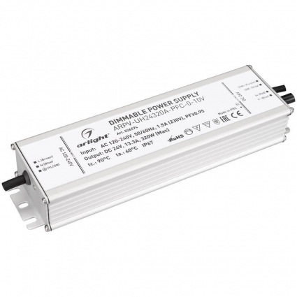 Блок питания Arlight ARPV-UH24320A-PFC-0-10V 24V 320W IP67 13,3A 026574, цвет серый