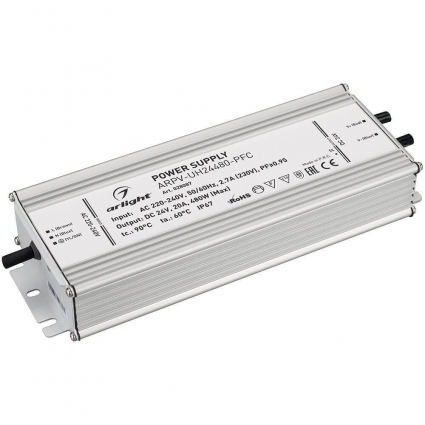 Блок питания Arlight ARPV-UH24480-PFC 24V 480W IP67 20A 028087 цвет серый