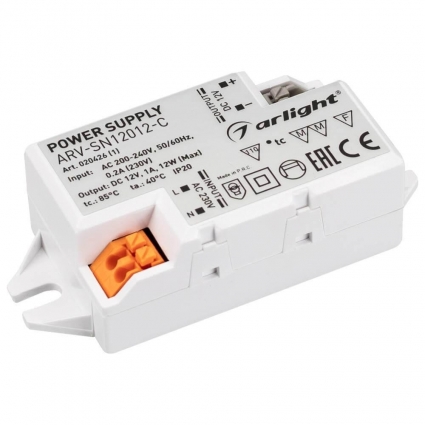 Блок питания Arlight ARV-SN12012-C 12V 12W IP20 1A 020426(1) цвет белый