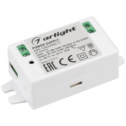 Блок питания Arlight ARV-SN24006-C 24V 6W IP20 0,25A 021591(1), цвет белый
