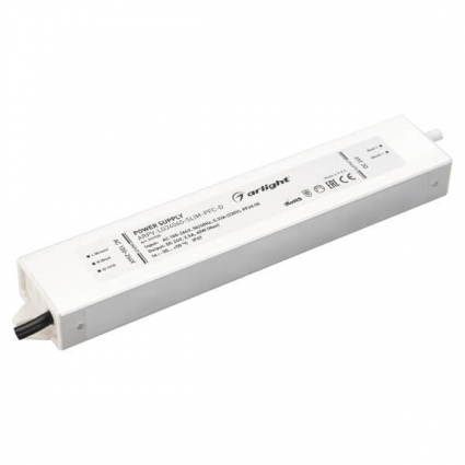 Блок питания Arlight ARPV-LG24060-SLIM-PFC-D (24V, 2.5A, 60W), IP67 031720, цвет белый