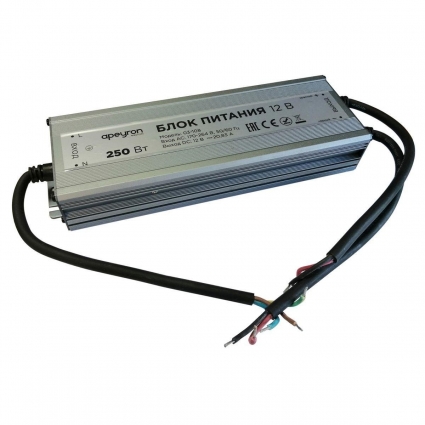 Блок питания Apeyron 12V 250W IP67 20,83A 03-108, цвет серебро