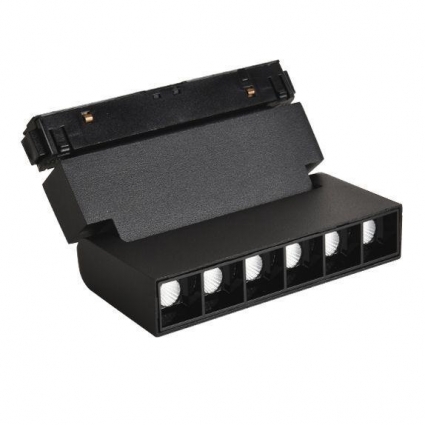 Трековый светодиодный светильник для магнитного шинопровода Crystal Lux CLT 0.33 002 6W BL T4000K в современном стиле, цвет черный